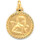 Montres & Bijoux Enfant Pendentifs Brillaxis Médaille  ange diamantée striée Jaune