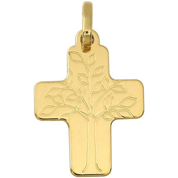 Montres & Bijoux Enfant Pendentifs Brillaxis Pendentif  croix arbre de vie Jaune