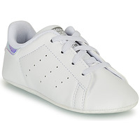 Chaussures Fille Baskets basses adidas Hoodie Originals STAN SMITH CRIB ECO-RESPONSABLE Blanc / Argent