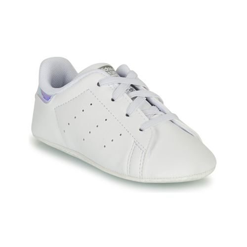 Chaussures Fille Baskets basses adidas bedazzled Originals STAN SMITH CRIB ECO-RESPONSABLE Blanc / Argent