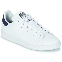 Chaussures Fille Baskets basses adidas Originals STAN SMITH J ECO-RESPONSABLE Blanc / Marine vegan
