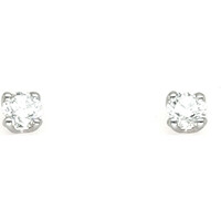 Montres & Bijoux Femme Boucles d'oreilles Brillaxis Puces diamants  or blanc 18 carats 0.20 ct Blanc