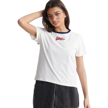 Vêtements Femme T-shirts manches courtes Superdry Boxy Blanc