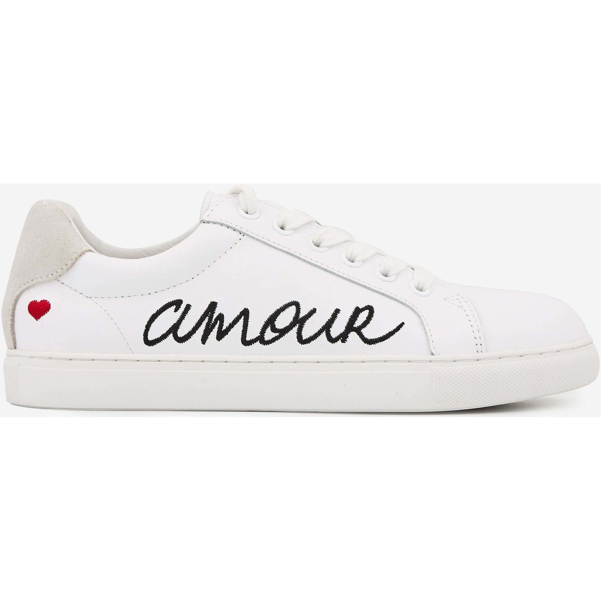 Chaussures Femme Baskets mode Bons baisers de Paname Baskets En Cuir Simone Amour Blanc