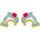Montres & Bijoux Enfant Boucles d'oreilles Brillaxis Boucles d'oreilles petit dauphin fleur rose

or jaune 18 carats Jaune