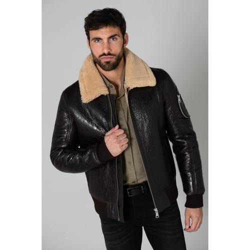 Redskins ELTON QUEENSTOWN BROWN BEIGE Marron - Vêtements Vestes en cuir /  synthétiques Homme 799,00 €