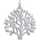 Montres & Bijoux Femme Pendentifs Brillaxis Pendentif  arbre de vie argent rhodié Blanc