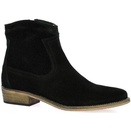 Chaussures Femme Bottes So Send leather Boots cuir velours Noir