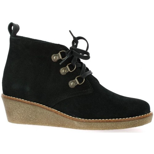 Chaussures Femme Boots Dad So Send Boots Dad cuir velours Noir