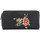 Sacs Femme Portefeuilles Hexagona Portefeuille à zip  Noir motif brodé fleur - Noir Multicolore