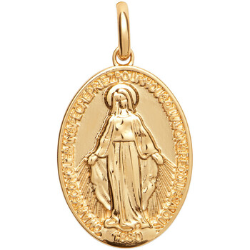 Corine De Farme Femme Pendentifs Brillaxis Médaille ovale  vierge miraculeuse Jaune