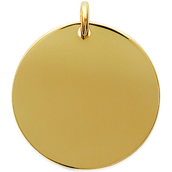 Montres & Bijoux Femme Pendentifs Brillaxis Pendentif  médaille ronde plaqué or 27 mm Jaune