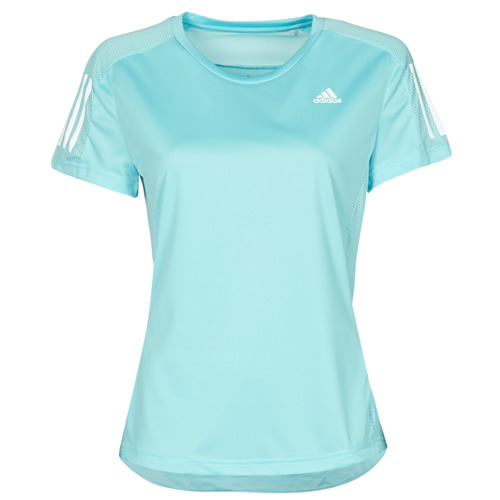 Vêtements Femme Add Short Sleeve Zip Neck Polo Shirt 3-16yrs to your favourites adidas Performance OWN THE RUN TEE Bleu
