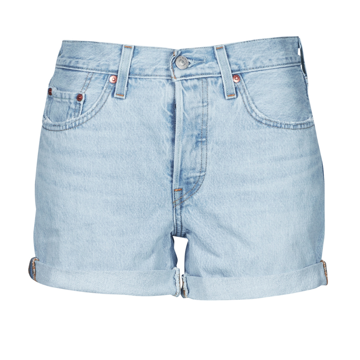 Vêtements Femme Mini Shorts / Bermudas Levi's 501 ROLLED SHORT Bleu