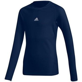 Vêtements Garçon T-shirts manches longues adidas Originals JR Alphaskin Bleu marine