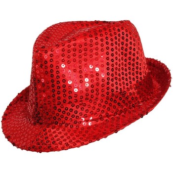 Accessoires textile Chapeaux Chapeau-Tendance Chapeau de fête paillettes Rouge