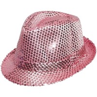 Accessoires textile Chapeaux Chapeau-Tendance Chapeau de fête paillettes Rose pâle
