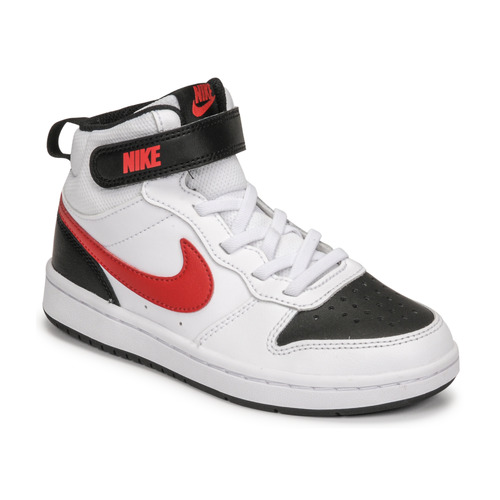 Nike NIKE COURT BOROUGH MID 2 Blanc / Rouge / Noir - Chaussures Basket  montante Enfant 66,95 €
