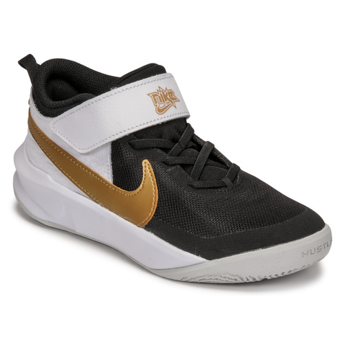 Nike NIKE TEAM HUSTLE D 10 Blanc / Noir / Doré - Chaussures Chaussures-de-sport  Enfant 52,99 €
