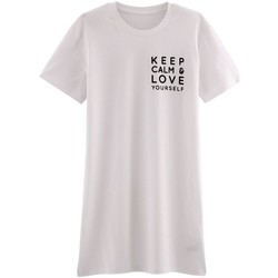 Vêtements Femme Pyjamas / Chemises de nuit Pomm'poire Big t-shirt KEEP CALM Blanc
