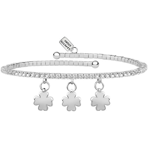 Montres & Bijoux Femme Bracelets La Petite Story Bracelet en laiton et cristal Blanc