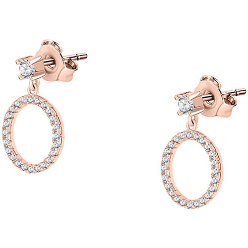 Montres & Bijoux Femme Boucles d'oreilles Cleor Boucles d'oreilles en silver 925/1000 et zircon Rose