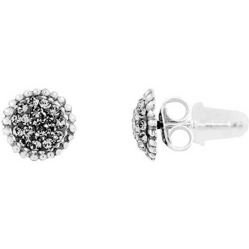 Montres & Bijoux Femme Boucles d'oreilles Cleor Boucles d'oreilles en silver 925/1000 et cristal Gris
