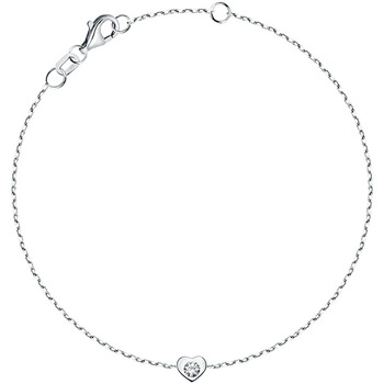 Montres & Bijoux Bracelets Cleor Bracelet  en Or 375/1000 Blanc et Diamant Blanc