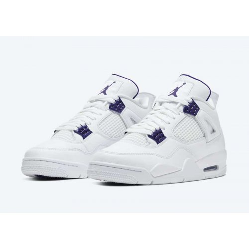 Chaussures Baskets montantes Nike Air Jordan 4 Metallic Purple White/Metallic Silver-Court Purple