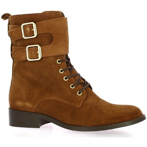 Chaussures Femme the Boots Impact Rangers cuir velours Marron