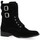 Chaussures Femme Boots Impact Rangers cuir velours Noir
