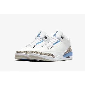 Chaussures Baskets montantes Nike Air Jordan 3 UNC White/Valor Blue-Tech Grey