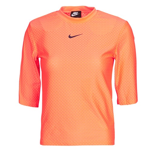 Vêtements Femme T-shirts manches courtes size Nike NSICN CLSH TOP SS MESH Orange