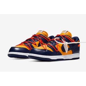 Chaussures Baskets basses Nike SB Dunk Low x Off White University Gold Midnight Navy/Varsity Maize