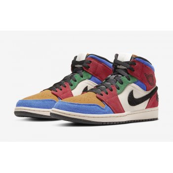 Chaussures Baskets montantes Nike Air Jordan 1 Mid Fearless x Blue The Great Multicolore