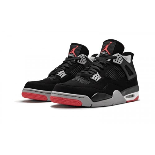 Nike Air Jordan 4 Bred Black/Cement Grey-Summit White-Fire Red - Livraison  Gratuite | Spartoo ! - Chaussures Basket montante 190,00 €