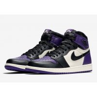 Chaussures Baskets montantes Nike Air Jordan 1 High Court Purple 1.0 Court Purple/Sail-Black