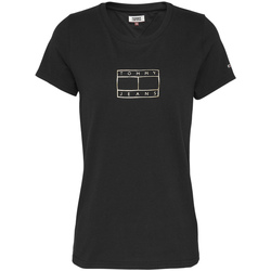 Vêtements Femme T-shirts stampa manches courtes Tommy Jeans DW0DW08473 Noir