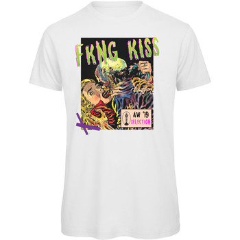 Vêtements Homme T-shirts manches courtes Openspace Fkng Kiss 042321 Blanc