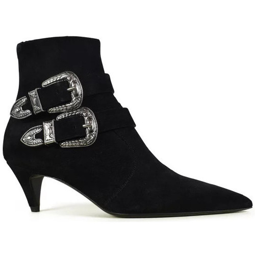Chaussures Femme Bottes Saint Laurent Bottines Charlotte 55 Noir