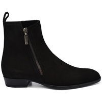 Chaussures Homme Bottes Saint Laurent Boots zippées en daim Noir