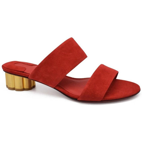Chaussures Femme salvatore ferragamo chunky heel pumps item Salvatore Ferragamo Mules en daim Rouge