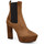Chaussures Femme Saint Laurent Credit Card Case Bottines Chelsea Vika 95 Marron
