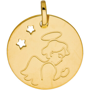 Montres & Bijoux Enfant Pendentifs Brillaxis Médaille  Ange étoiles or 9 carats Jaune