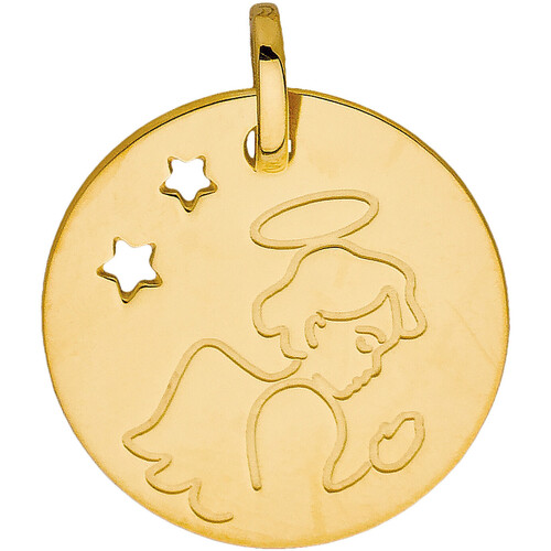 Montres & Bijoux Enfant Pendentifs Brillaxis Médaille  Ange étoiles or 9 carats 15mm Jaune