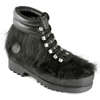 Chaussures Femme Boots Isba MONTANA Cow Black/Mouton Noir