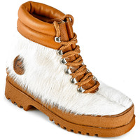 Chaussures Femme Boots Isba MONTANA Cow White/Mouton Blanc