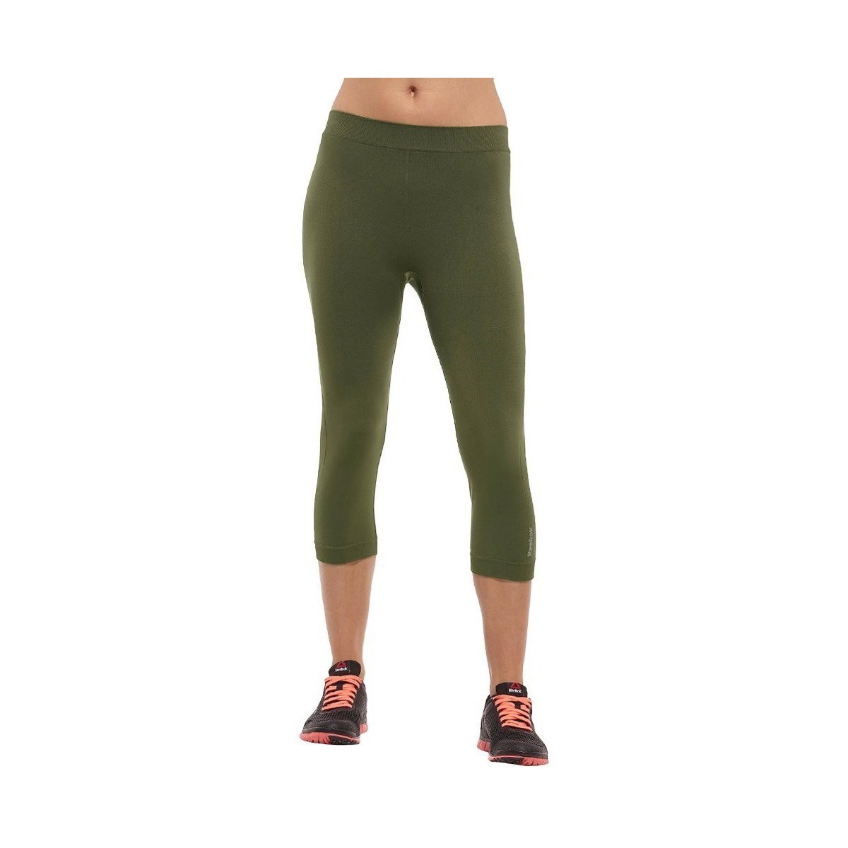 Vêtements Femme Pantalons Reebok Sport Seamless Capri Vert