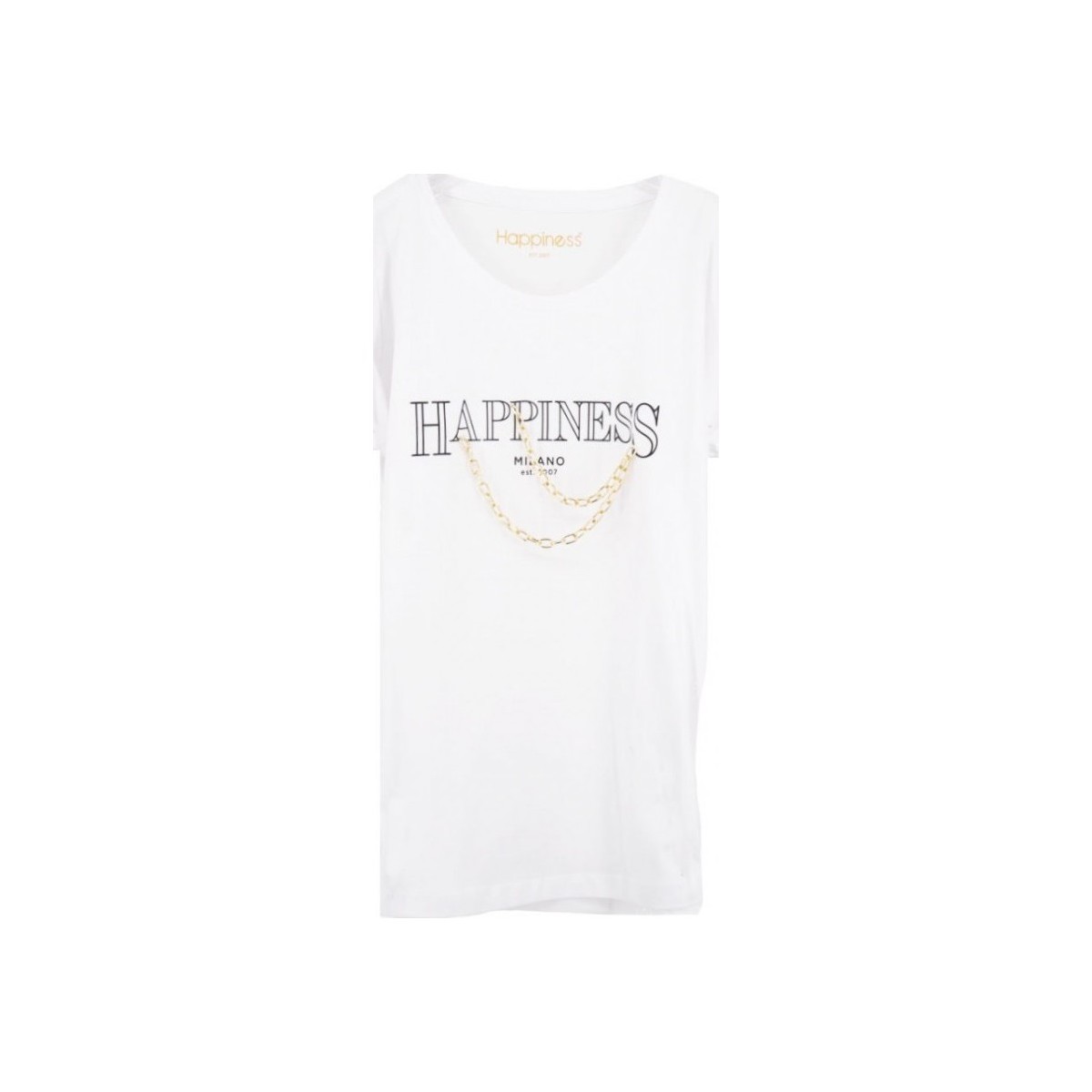 Vêtements Femme T-shirts & Polos Happiness Superbes chaines en te blanches  HAPSPLDALA Blanc