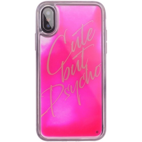Sacs Housses portable Benjamins Couverture Cute But Psycho iPhone XS X Pink Rose